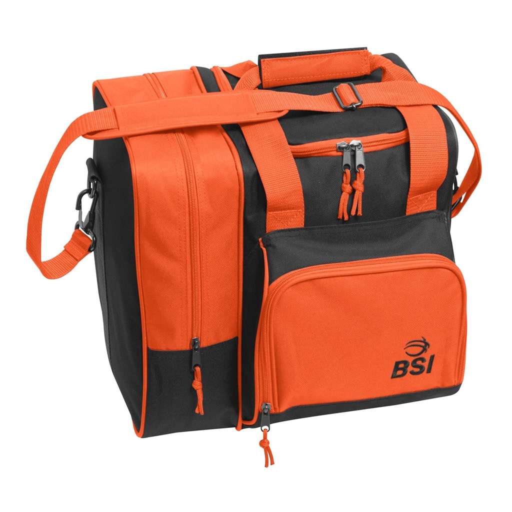 BSI Deluxe Single Ball Bowling Bag - Black/Orange