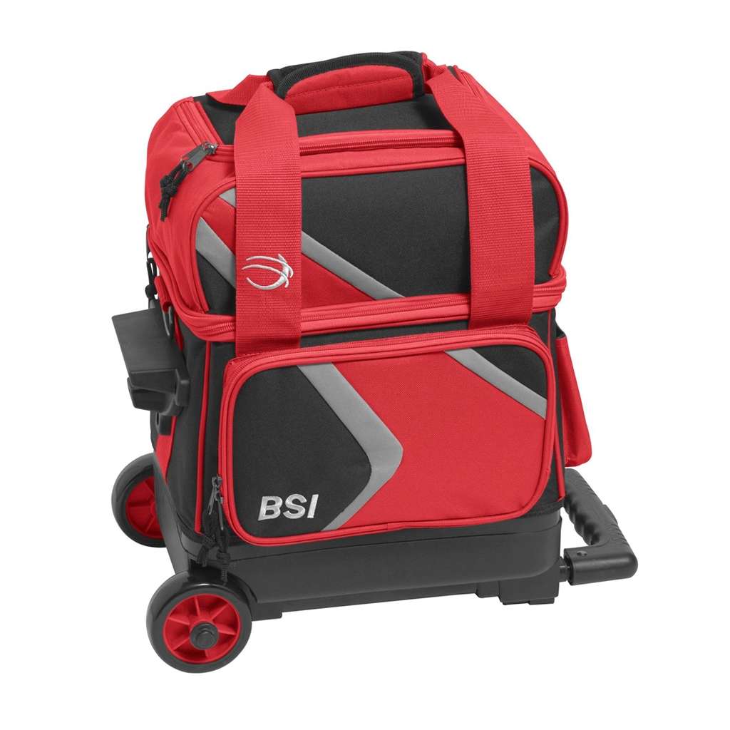 BSI Dash Single Roller Bowling Bag - Black/Red/Gray