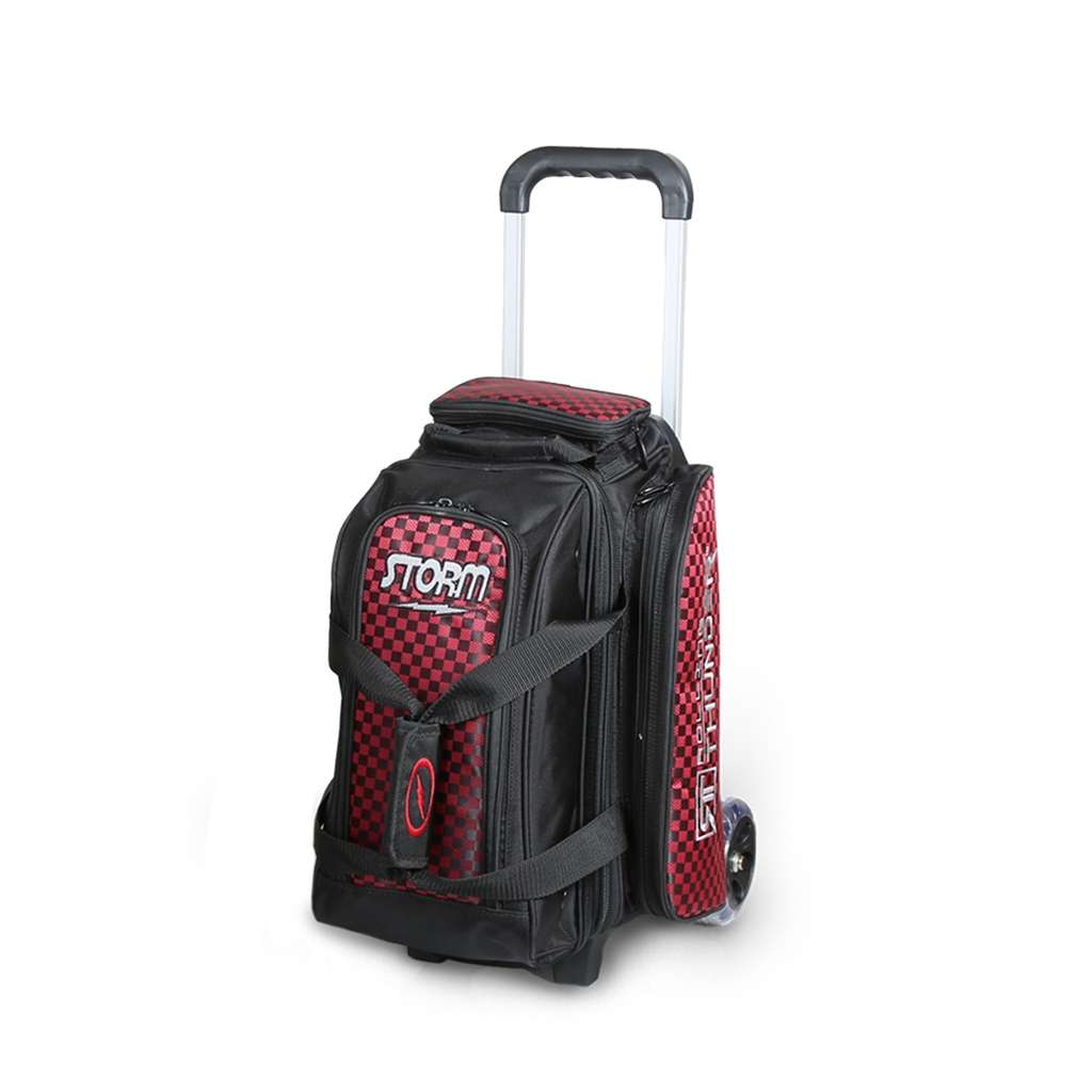 Storm 2 Ball Rolling Thunder Checkered Bowling Bag- Red