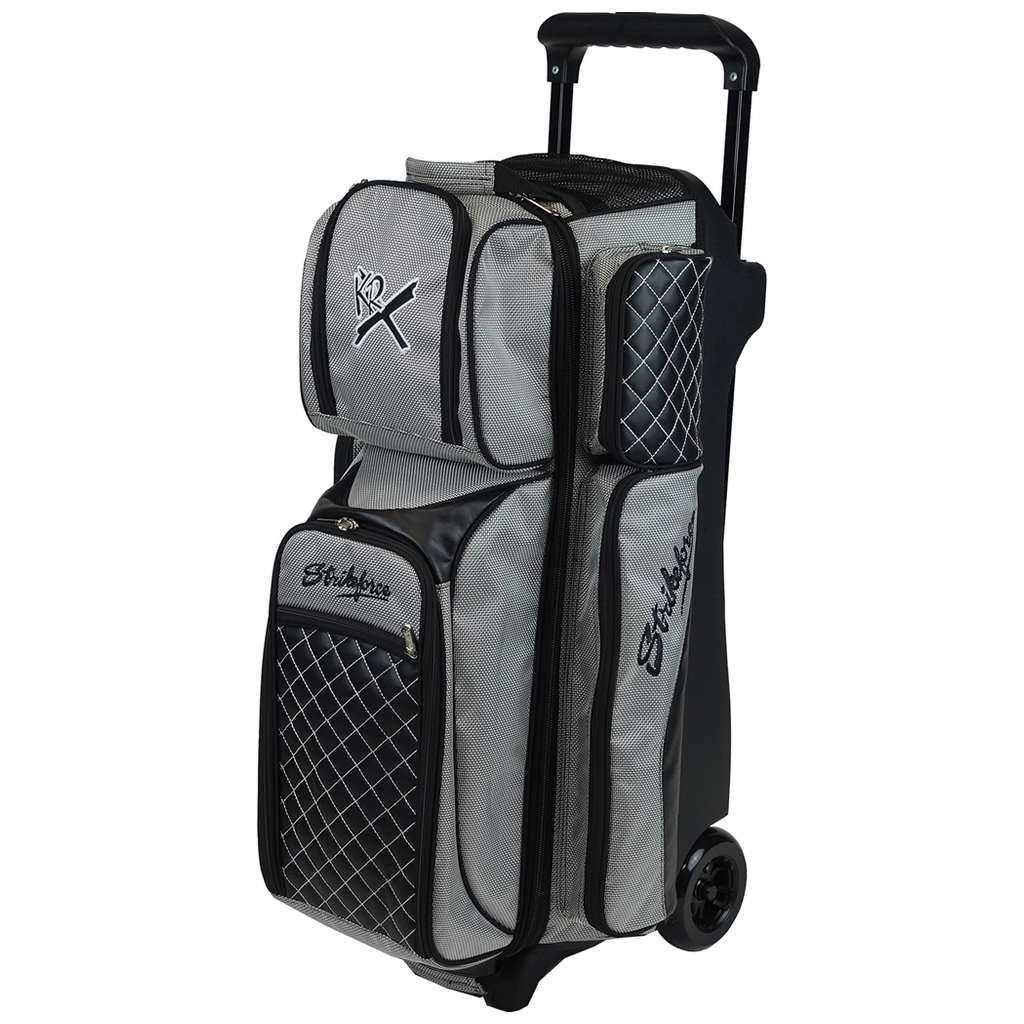 KR Strikeforce Royal Flush Triple Roller Bowling Bag - Silver