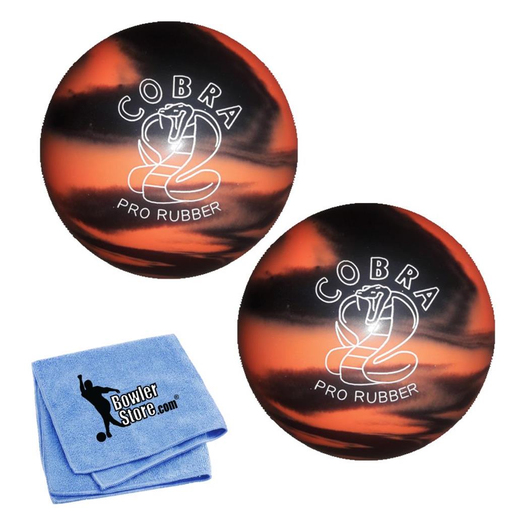 EPCO Duckpin Bowling Ball - Cobra Pro Rubber - Orange & Black (4 7/8 inch- 3lbs. 8oz.) - 2 Balls