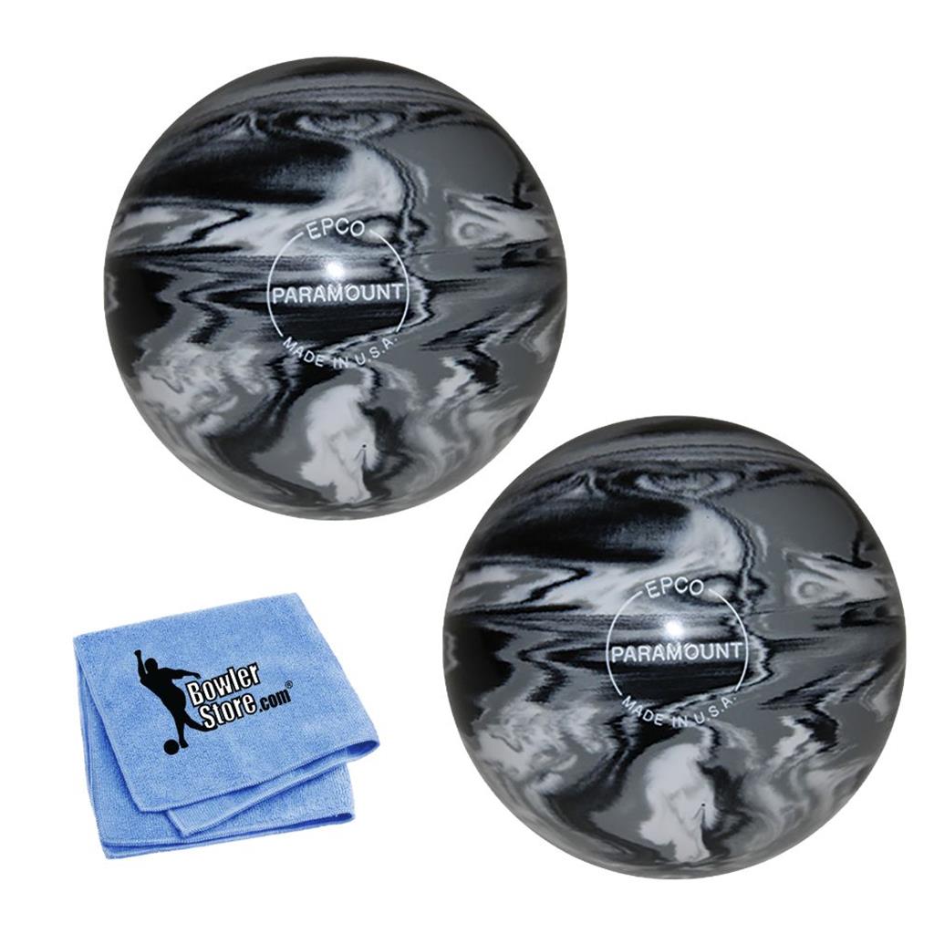 EPCO Duckpin Bowling Balls- Marbleized - Black, White & Grey (5 inch- 3lbs. 8 oz.) 2 Balls