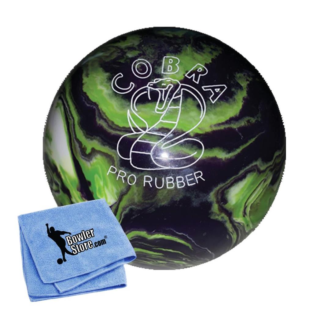 EPCO Duckpin Bowling Ball - Cobra Pro Rubber - Purple, Lime & White (4 7/8 inch- 3lbs. 8oz.) 1 Ball 