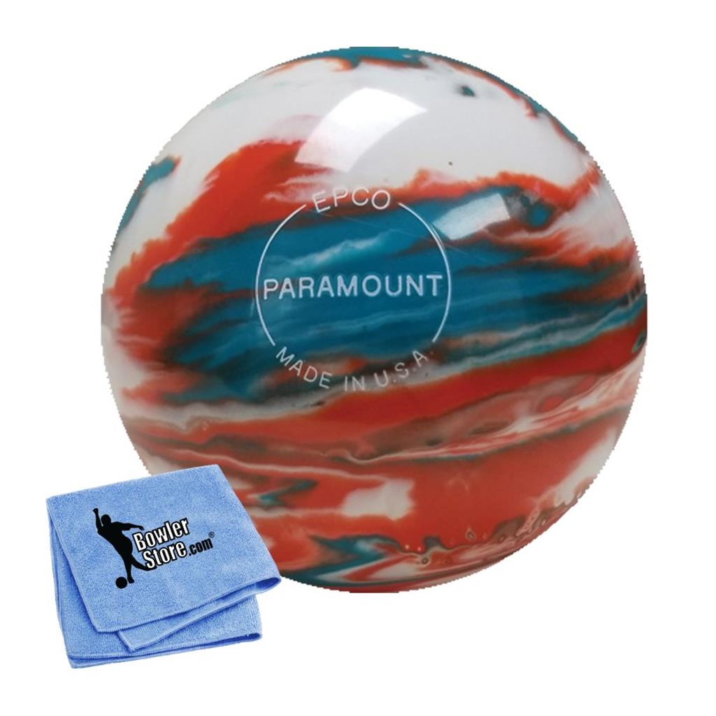 EPCO Duckpin Bowling Ball - Marbleized - Turquoise, Orange & White (4 3/4 inch- 3lbs. 6 oz.) 1 Ball