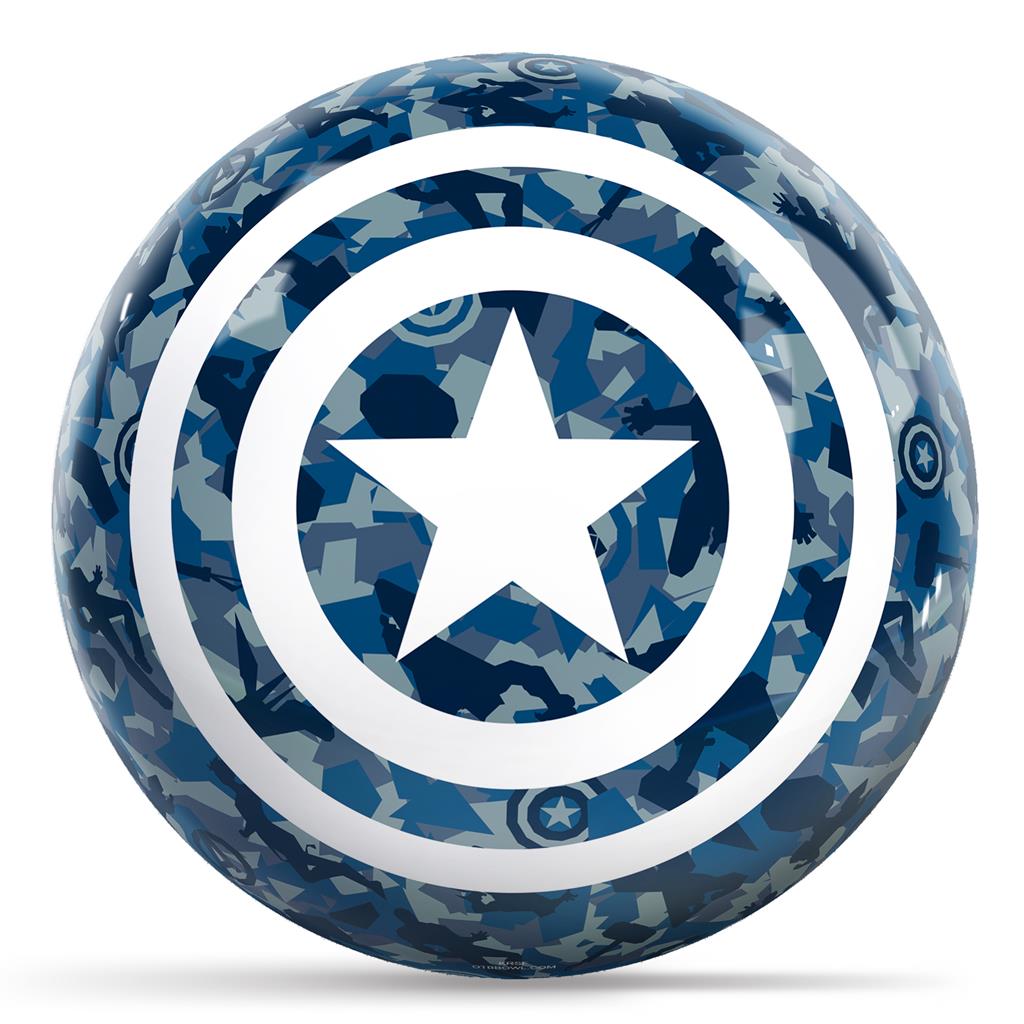 OTB Marvel Avengers Captain America Camo Shield Bowling Ball