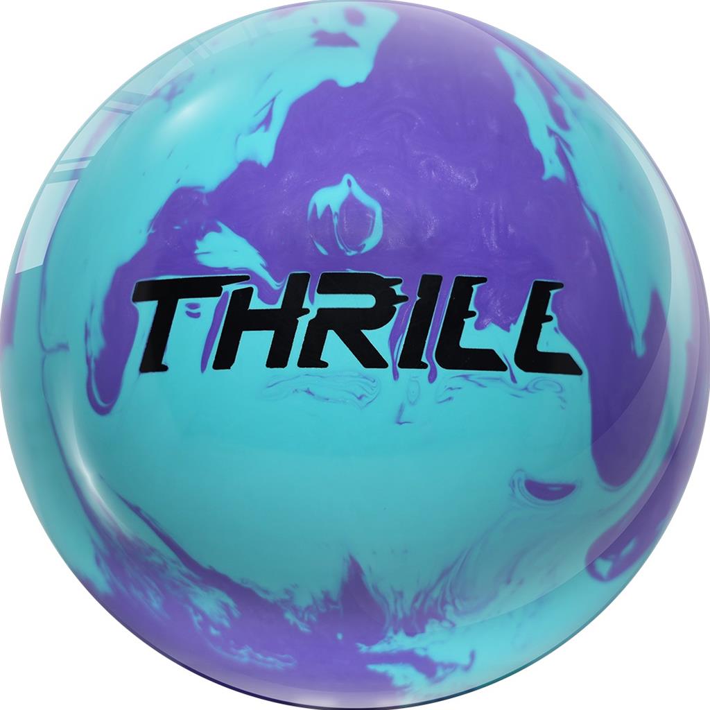 Motiv Professionally Drilled Max Thrill Hybrid Bowling Ball - Sky Blue Solid / Purple Pearl 