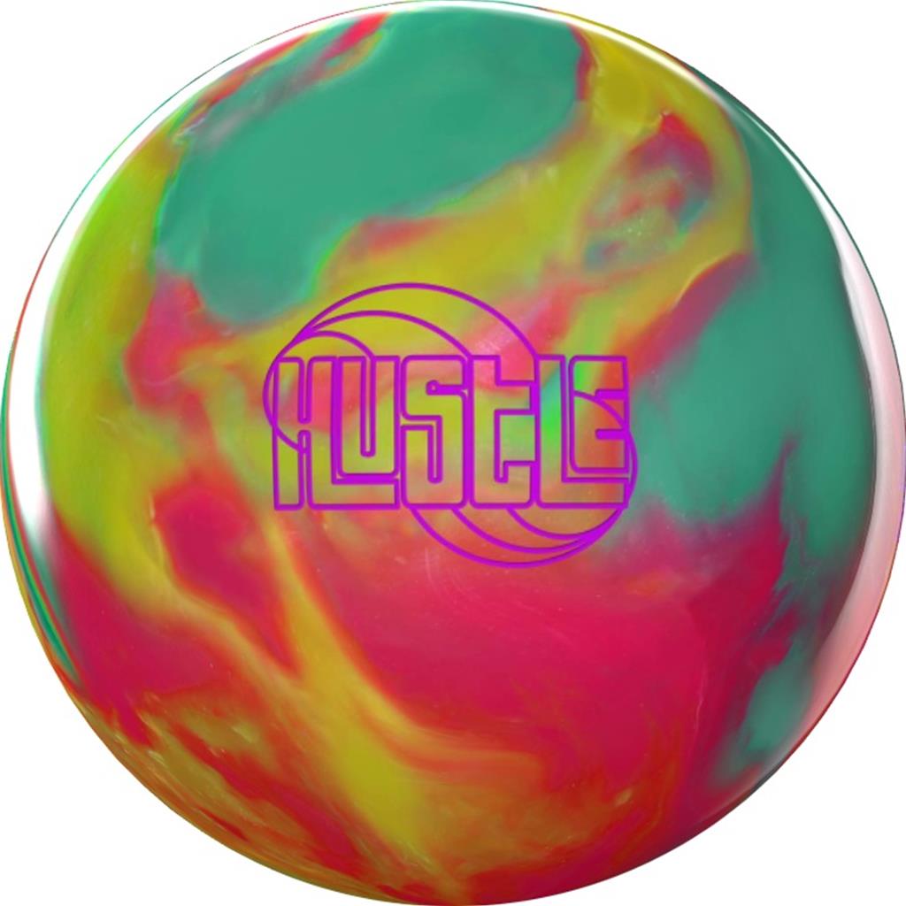 Roto Grip PRE-DRILLED Hustle Glow Bowling Ball - Mint/Fuchsia/Lemon  (This item includes a free Bowlerstore Rubber Shammy- Colors will vary for the shammy)