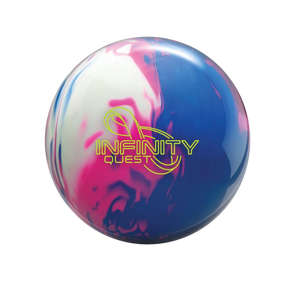 Brunswick PRE-DRILLED Infinity Quest Bowling Ball - Snow/Blue/Pink (This item includes a free Bowlerstore Rubber Shammy- Colors will vary for the shammy)