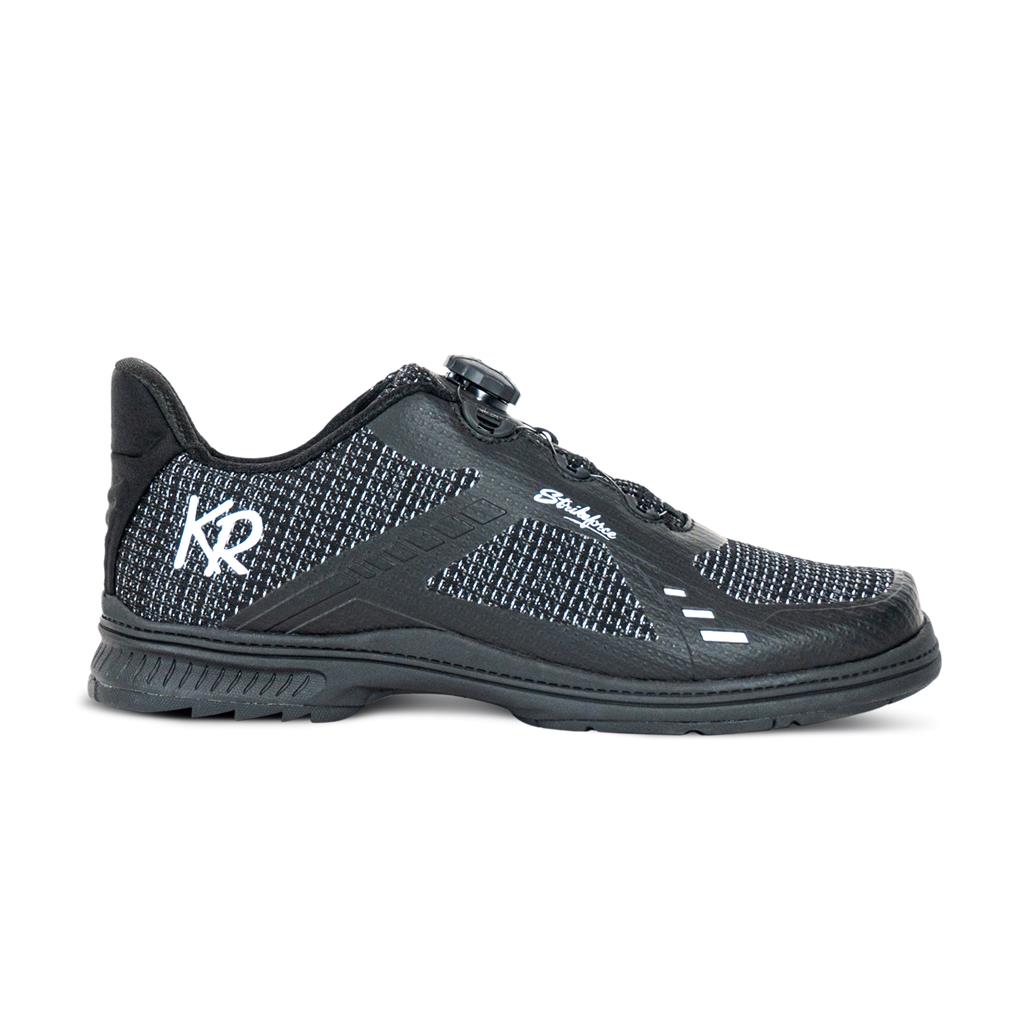 KR Strikeforce Men's Jet FT Right Hand Wide Bowling Shoe - Black/Silver