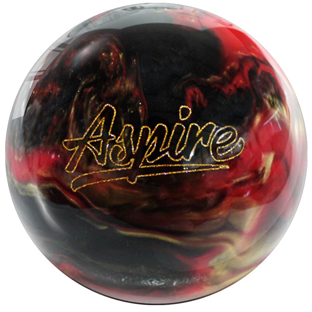 Motiv Pre-Drilled Aspire Bowling Ball  - Black/Red/Gold(This item includes a free Bowlerstore Rubber Shammy- Colors will vary for the shammy) 