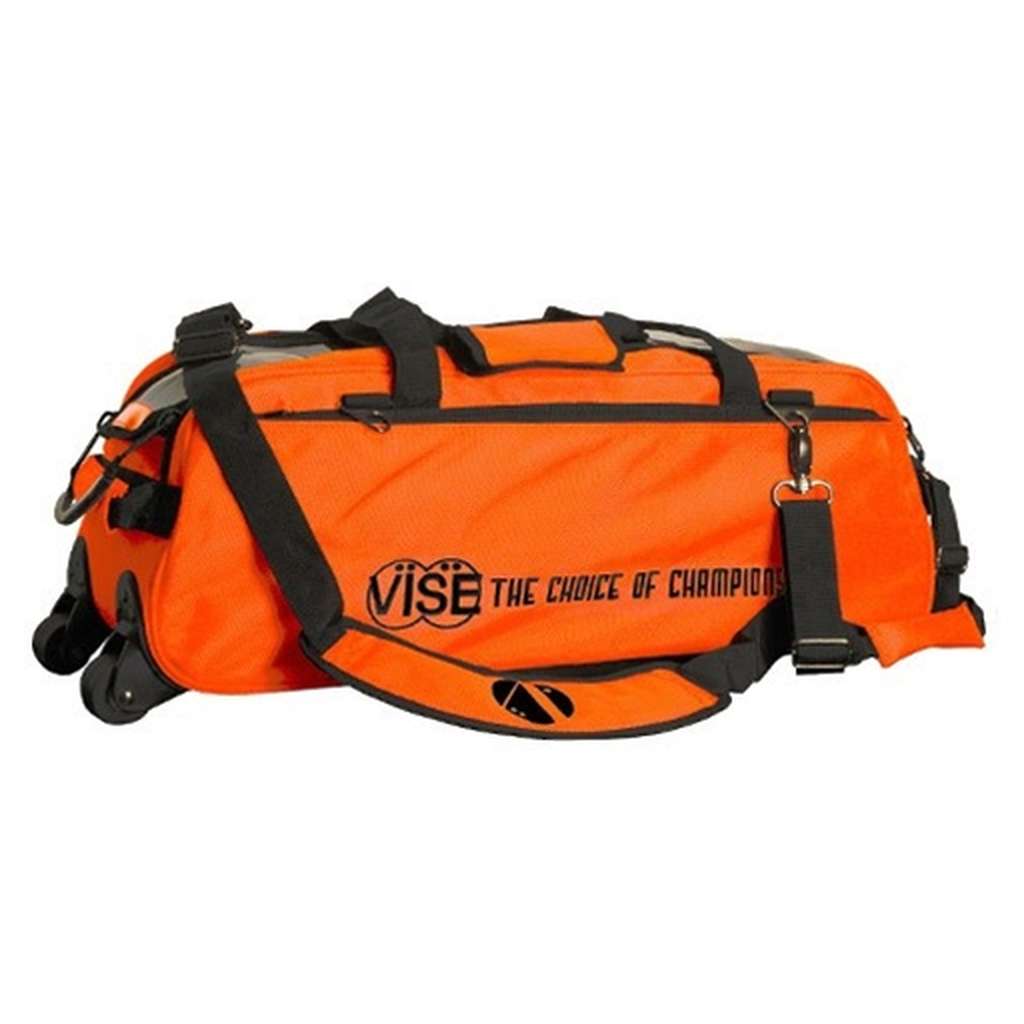Vise Clear Top 3 Ball Roller Bowling Bag- Orange/Black